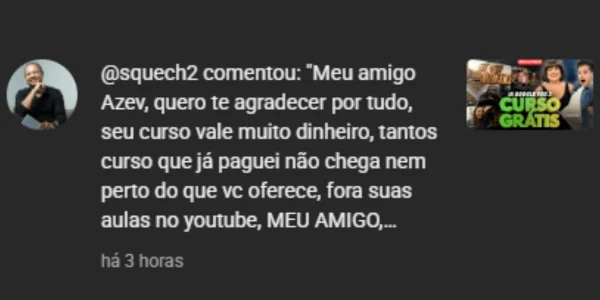 Comentário YouTube