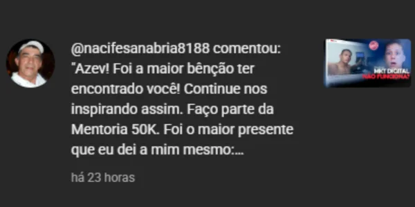Comentário YouTube