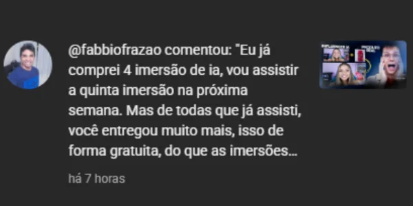 Comentário YouTube