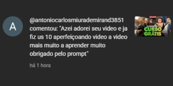 Comentário YouTube